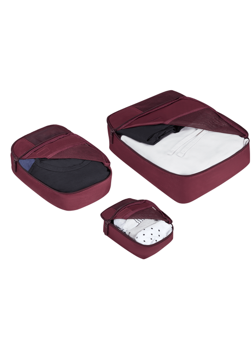 Lipault Lipault Travel Accessories Set Of 3 Packing Cubes  Bordeaux